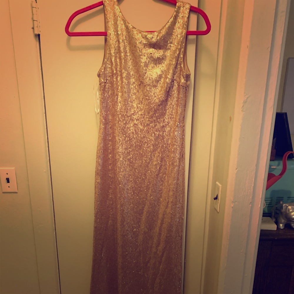 Lulus Gold Sparkly Dress